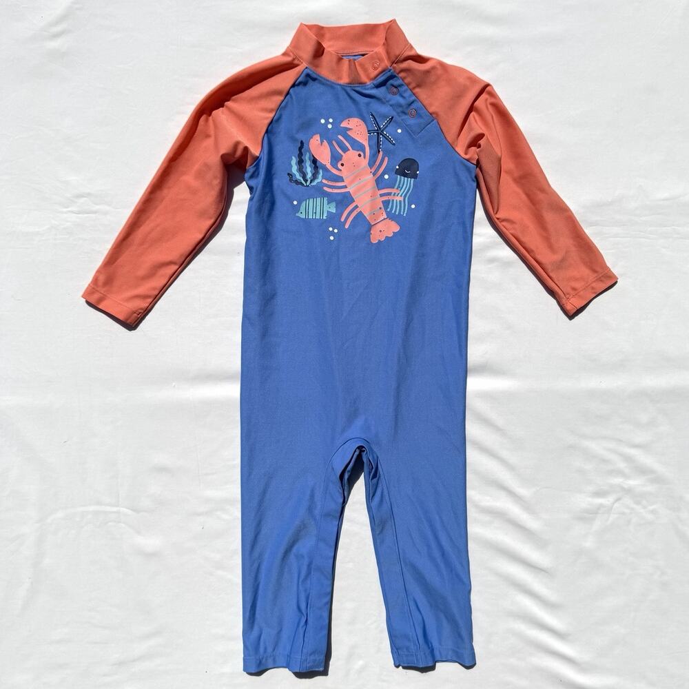 Coolibar Kids One Piece Swim Suit Toddler 18-24 Months Long Sleeve Sun Protect